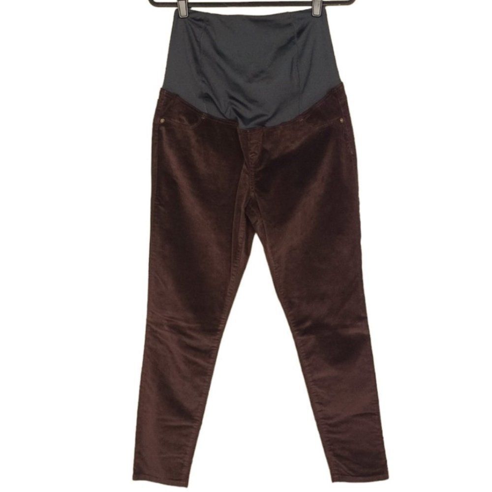 ISABEL MATERNITY Skinny Burgundy Corduroy Cross-Over Panel Maternity Pant 4/27R
